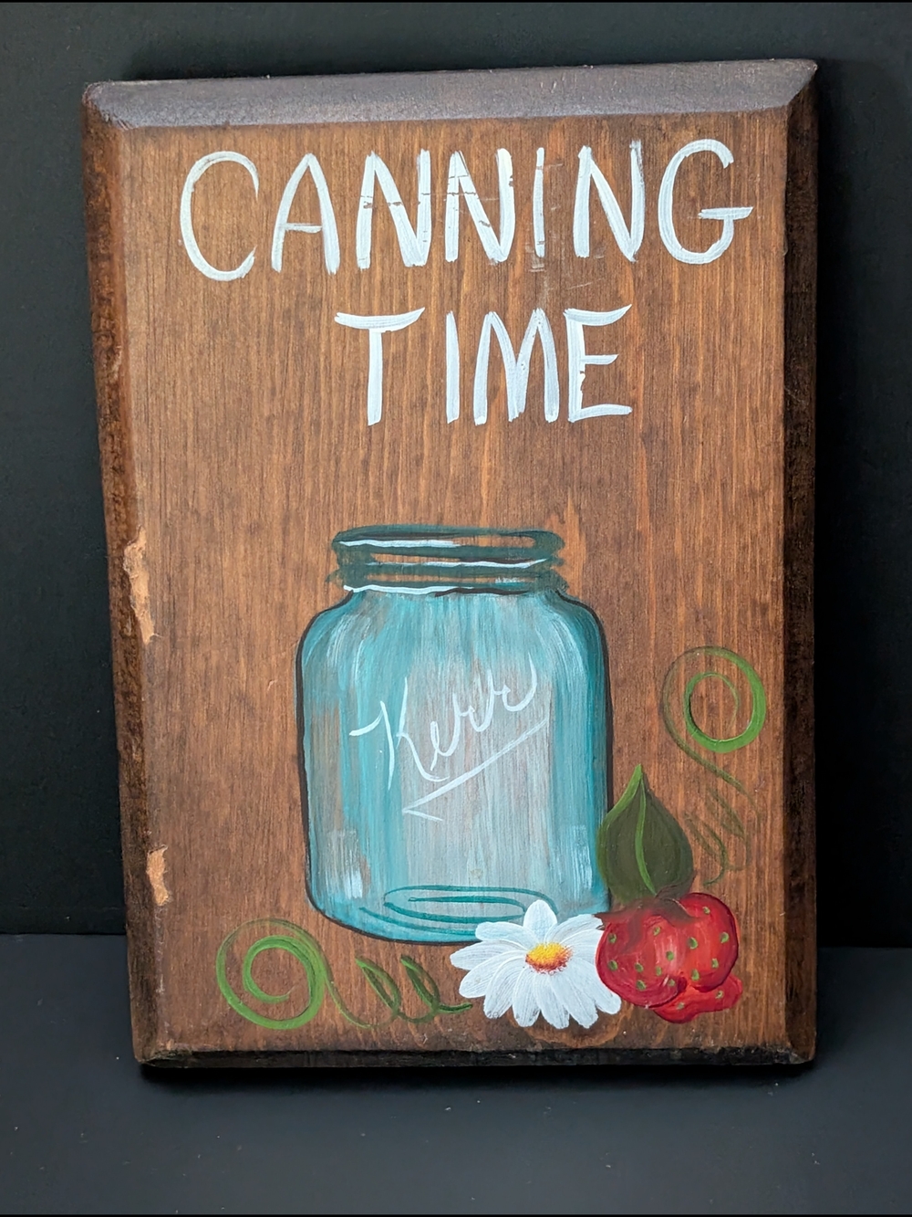 Blue Mason Jar 'Canning Time' Wood Wall Decor